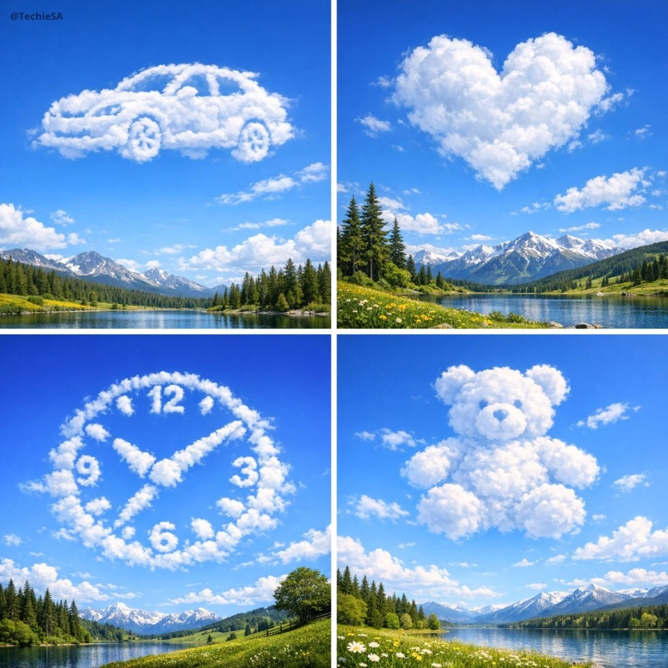 Whisk AI (whisk-ai.co) prompt example: Cloud silhouette landscape