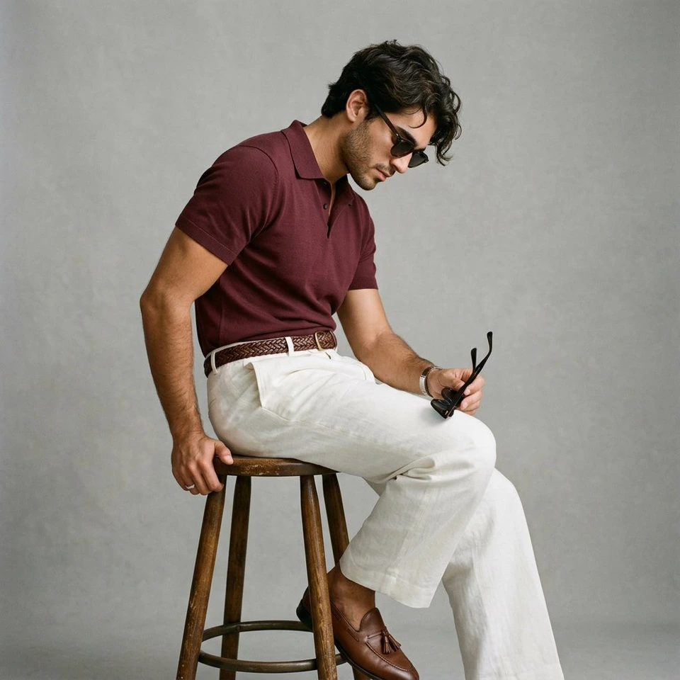 Whisk AI (whisk-ai.co) prompt example: Editorial Fashion Portrait of a Young Man