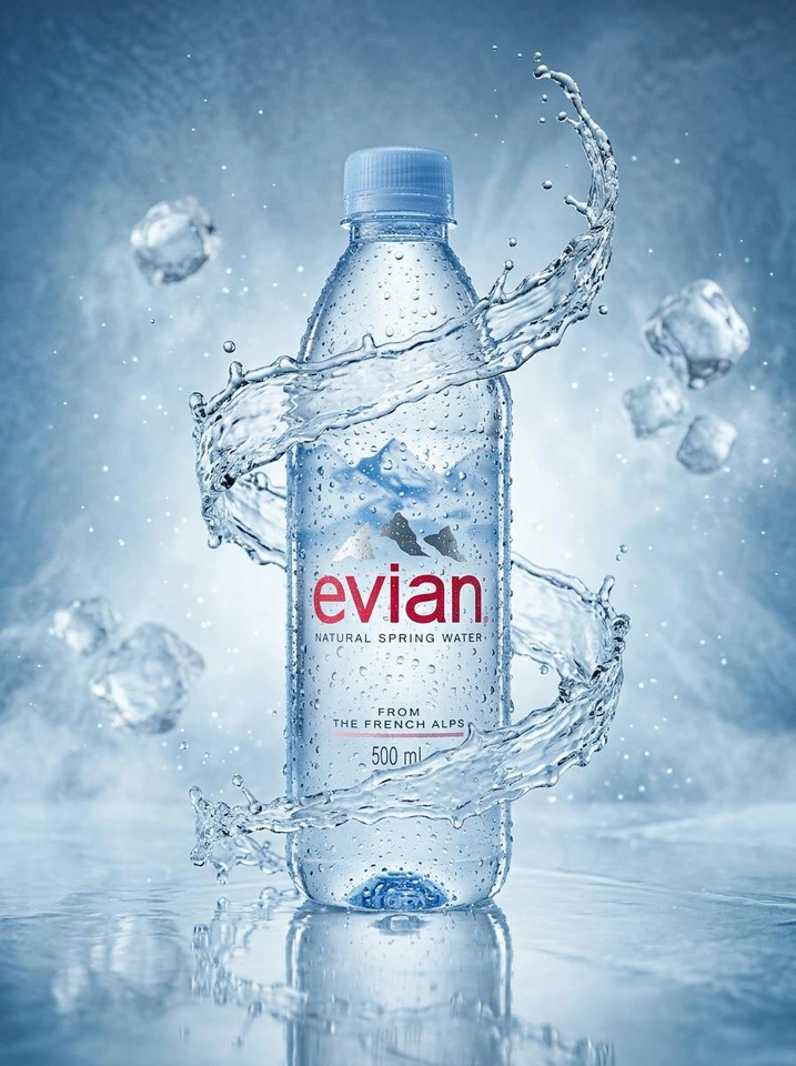 Whisk AI (whisk-ai.co) prompt example: Luxury Water Bottle Product Photography