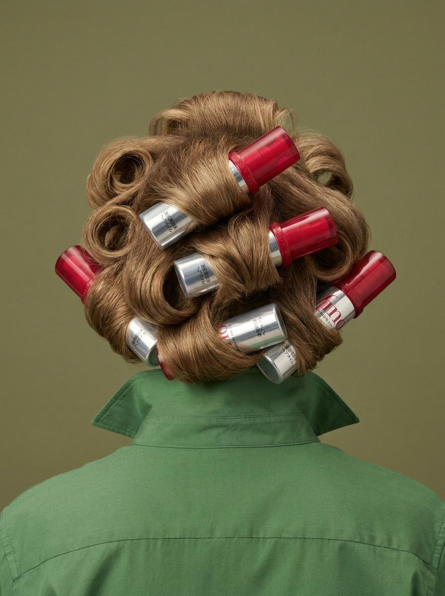 Whisk AI (whisk-ai.co) prompt example: Surreal Beauty Product Hair Roller