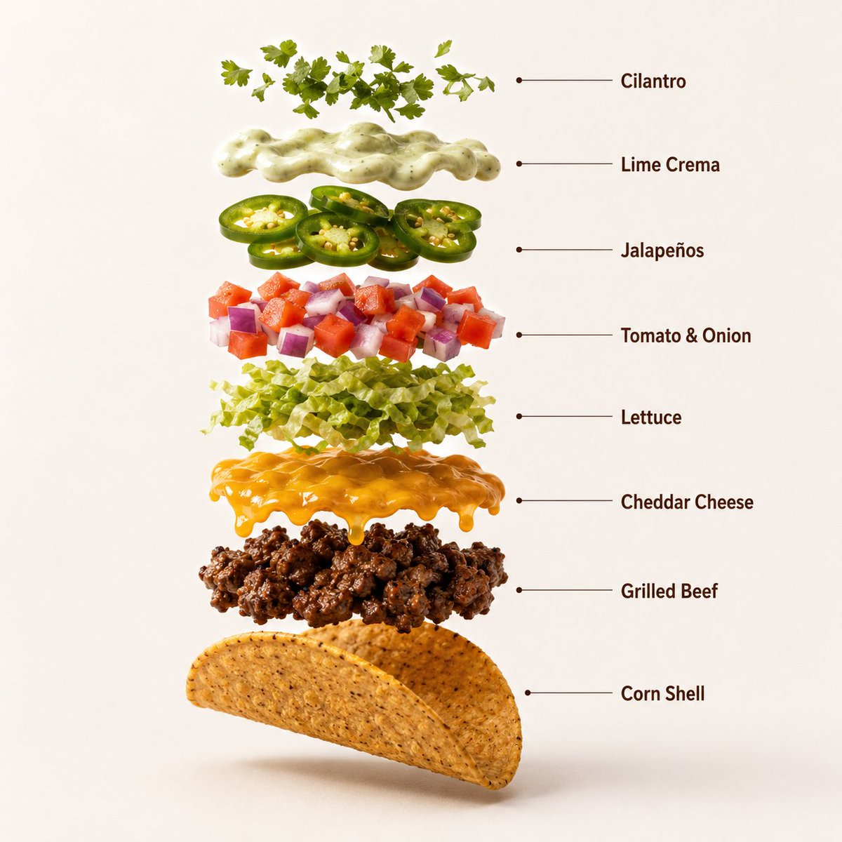 Whisk AI (whisk-ai.co) prompt example: Professional Beef Taco Product Photography