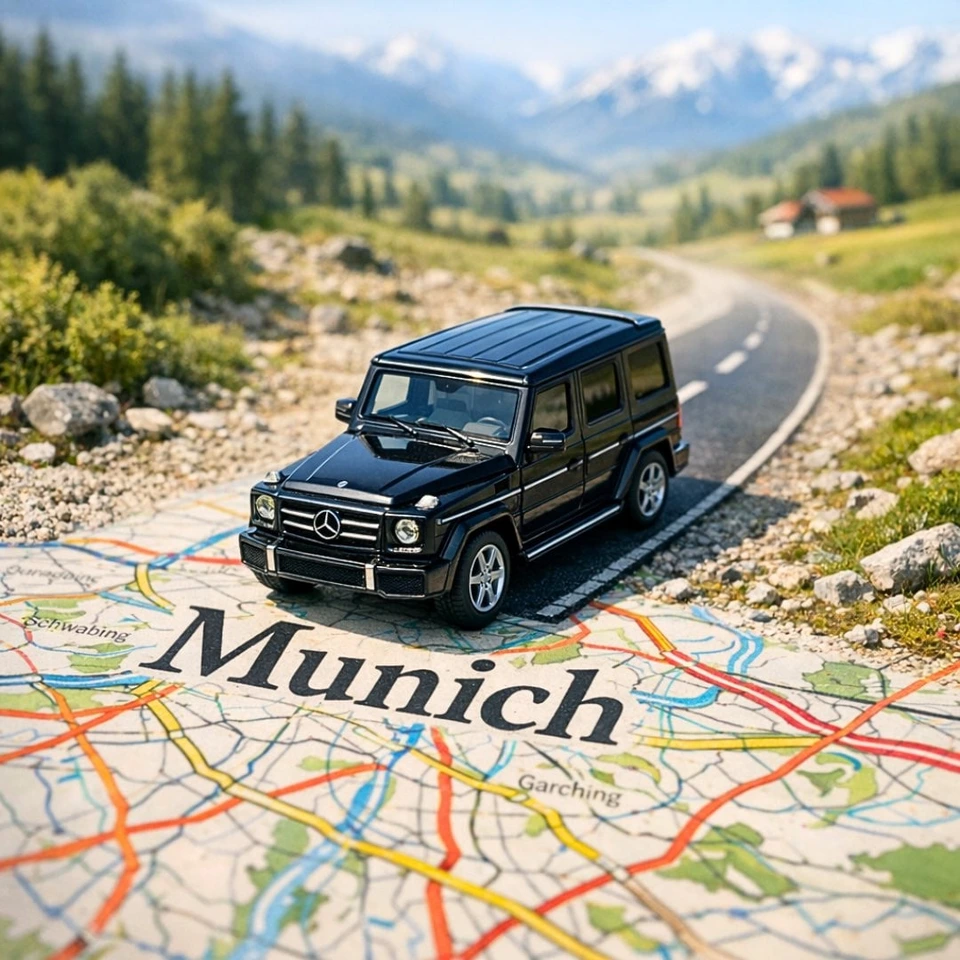 Whisk AI (whisk-ai.co) prompt example: Miniature road-to-map journey