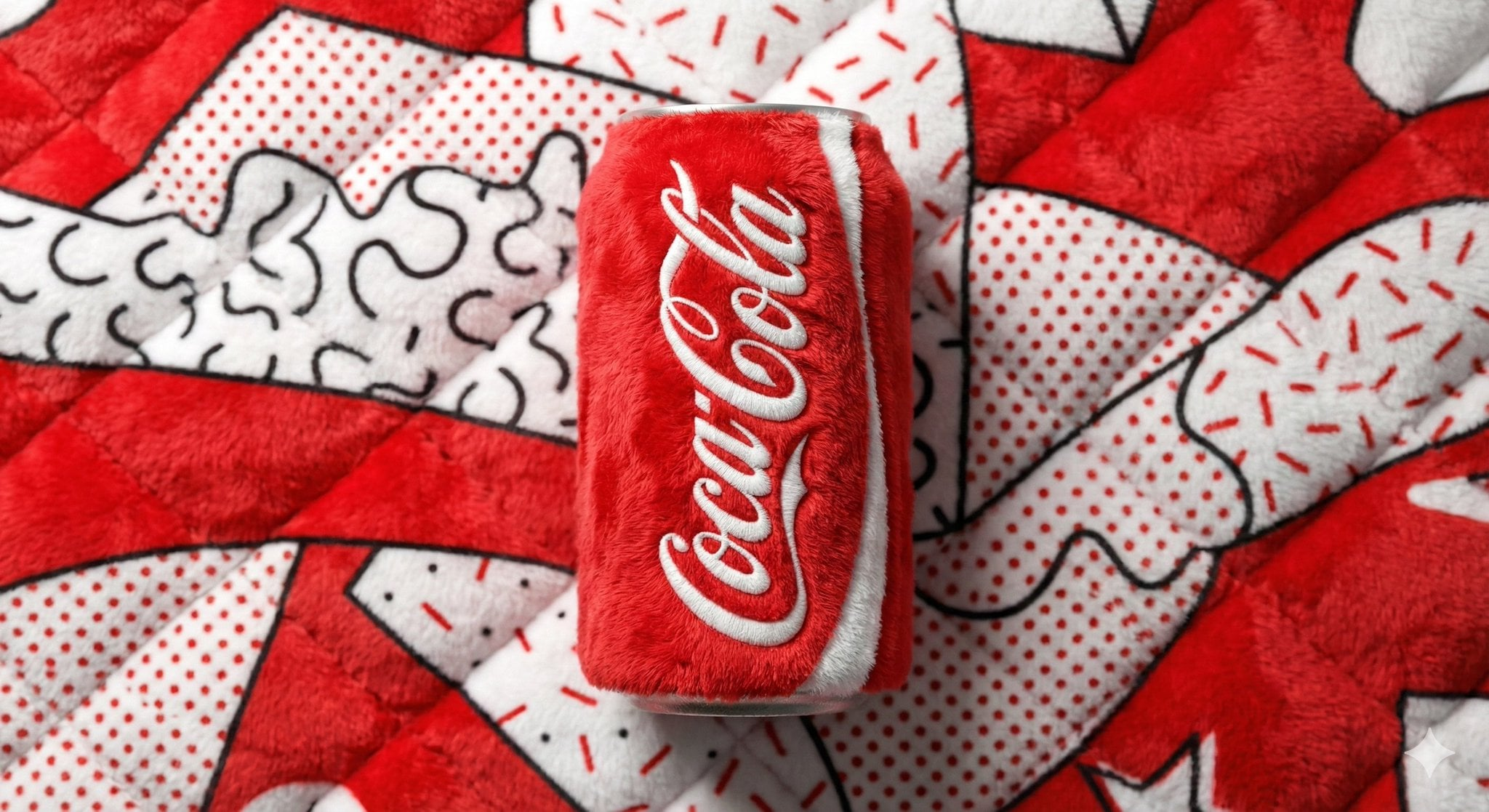 Whisk AI (whisk-ai.co) prompt example: Plush fabric beverage can