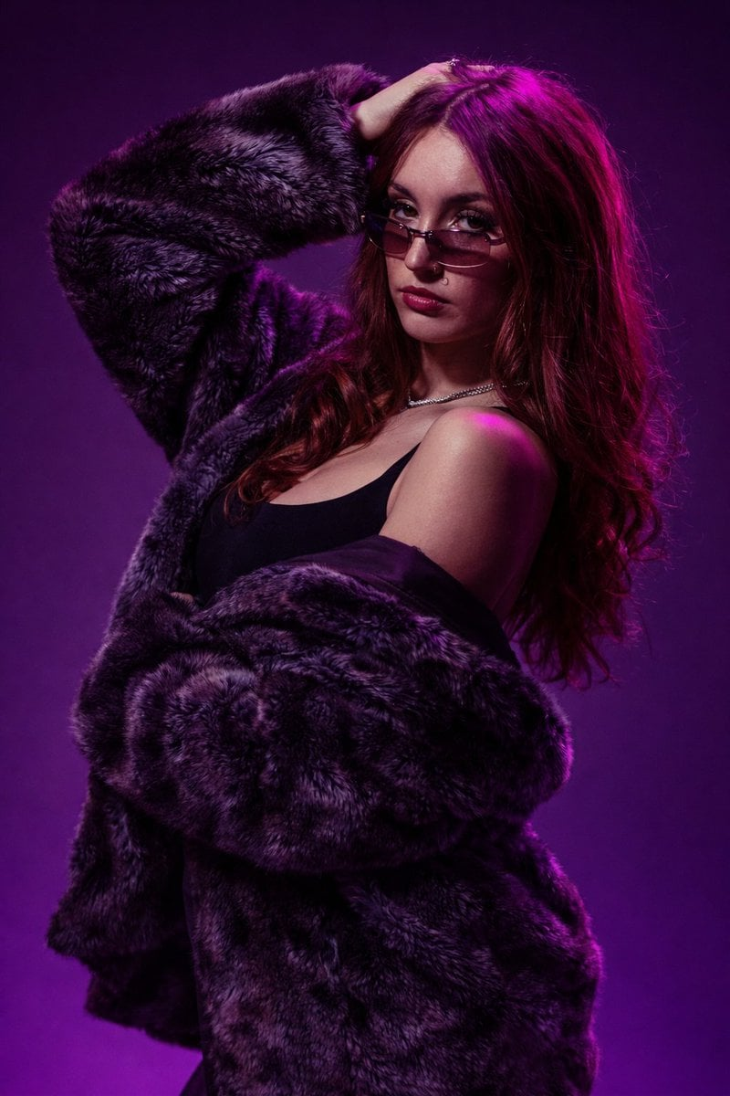 Whisk AI (whisk-ai.co) prompt example: Minimal studio fashion portrait