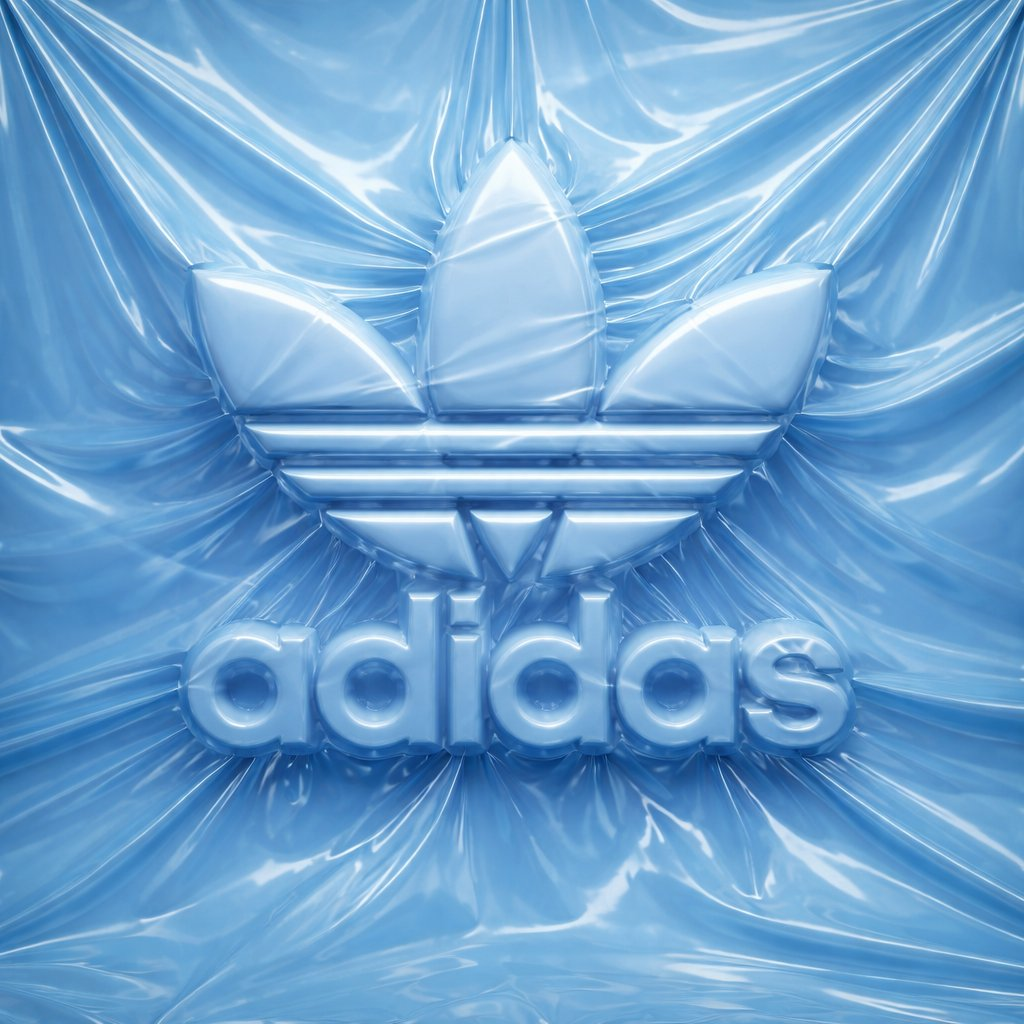 Whisk AI (whisk-ai.co) prompt example: Shrink-wrapped brand logo