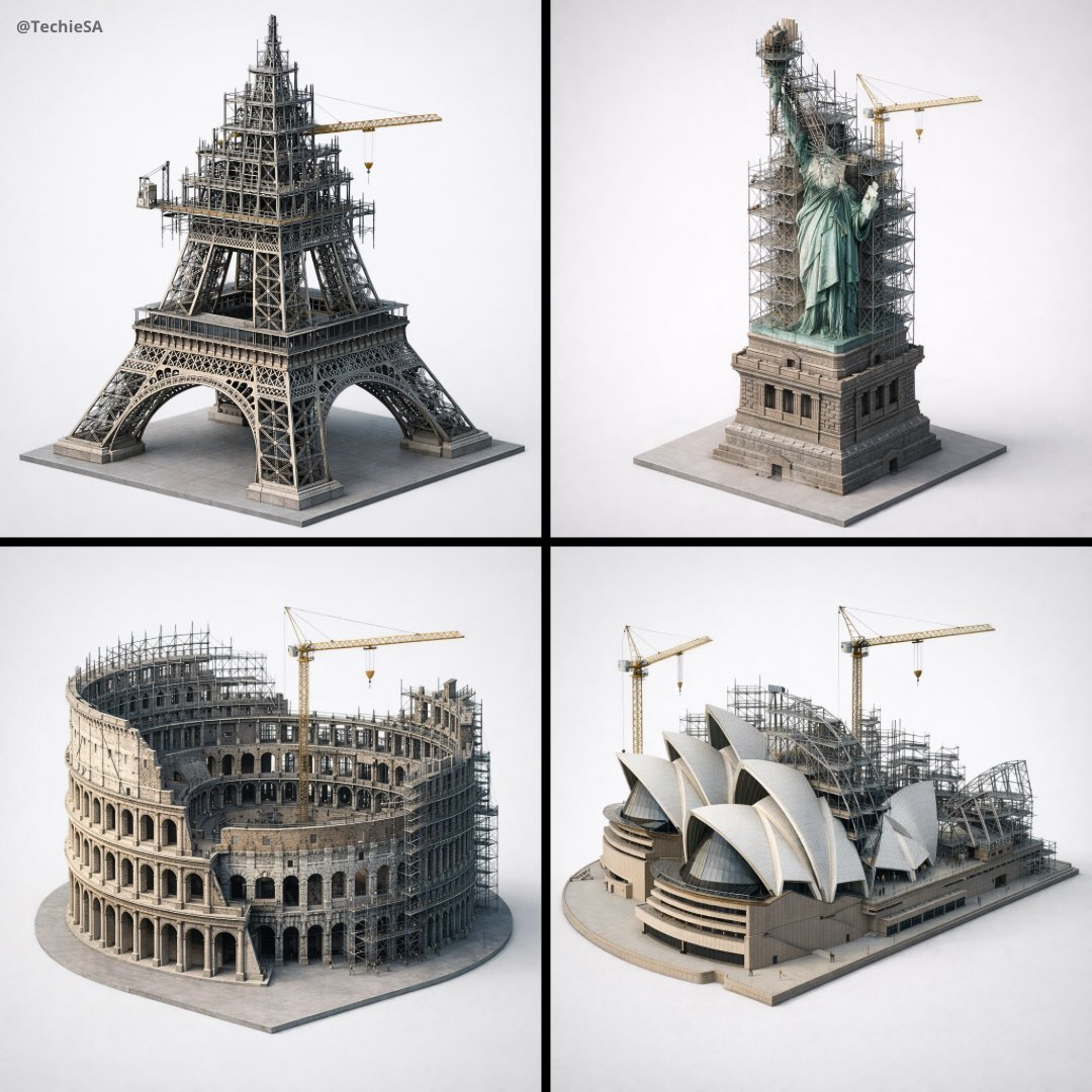 Whisk AI (whisk-ai.co) prompt example: Landmark under construction