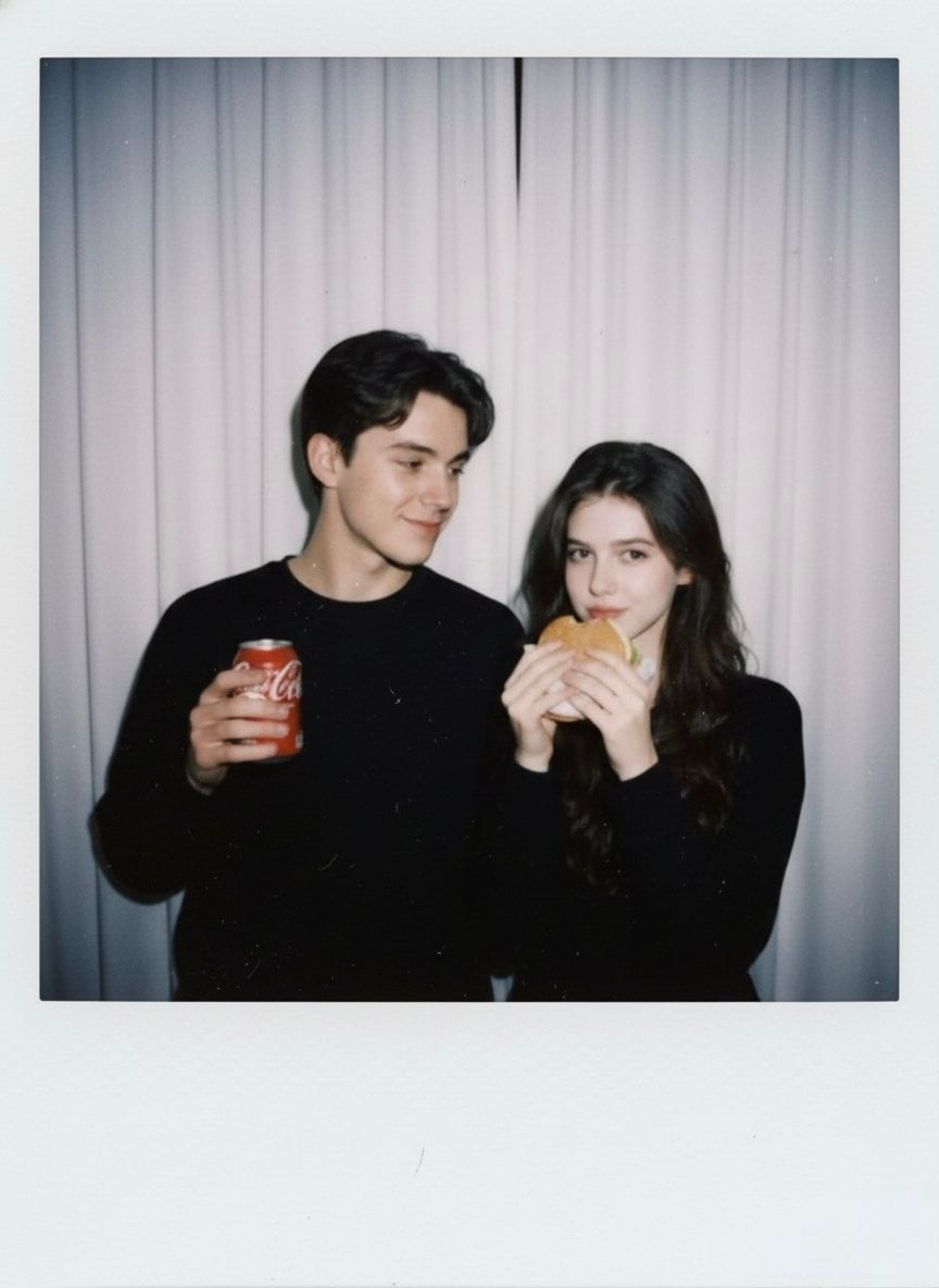 Whisk AI (whisk-ai.co) prompt example: Candid Polaroid portrait