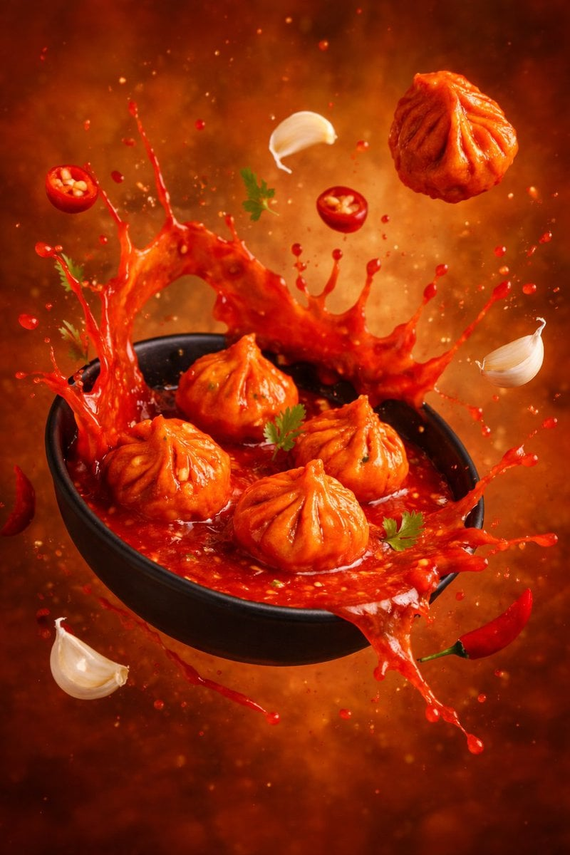 Whisk AI (whisk-ai.co) prompt example: Frozen-action food photography
