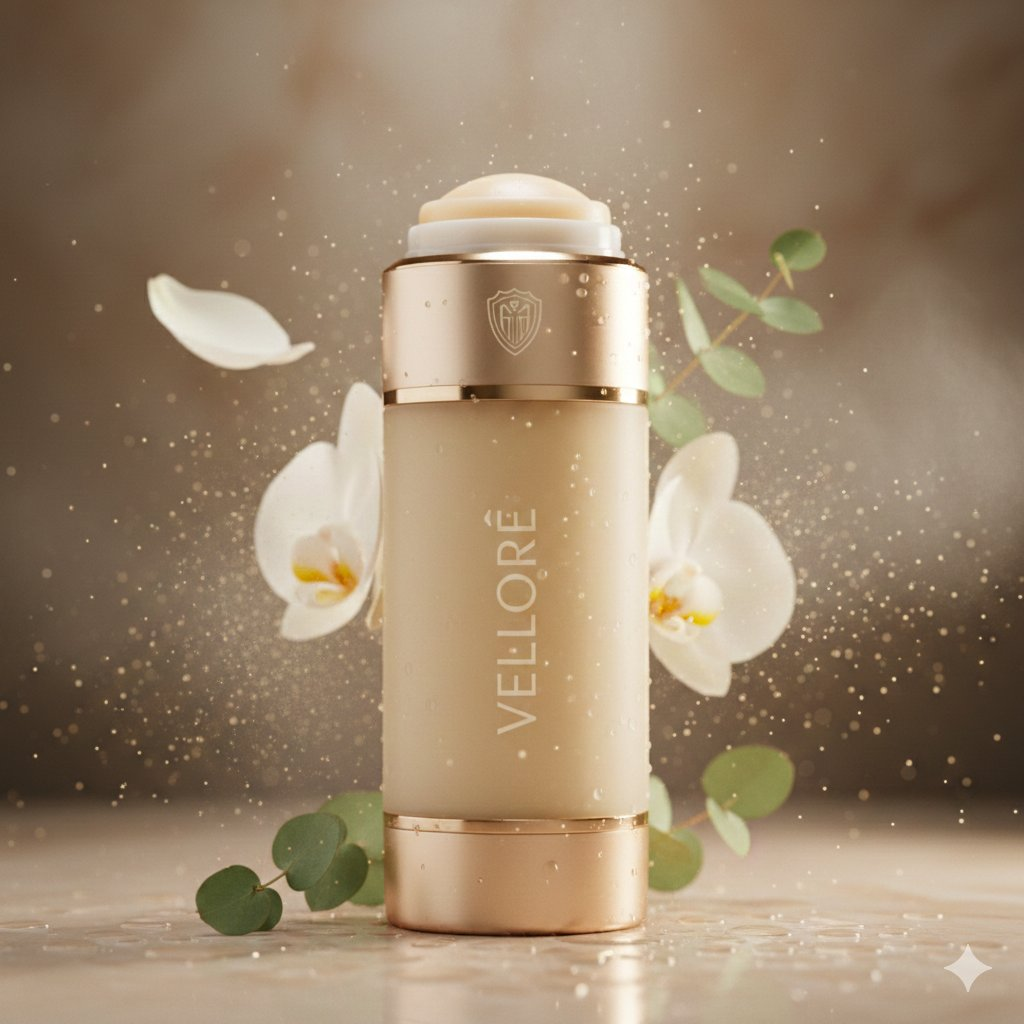 Whisk AI (whisk-ai.co) prompt example: Frosted luxury deodorant campaign