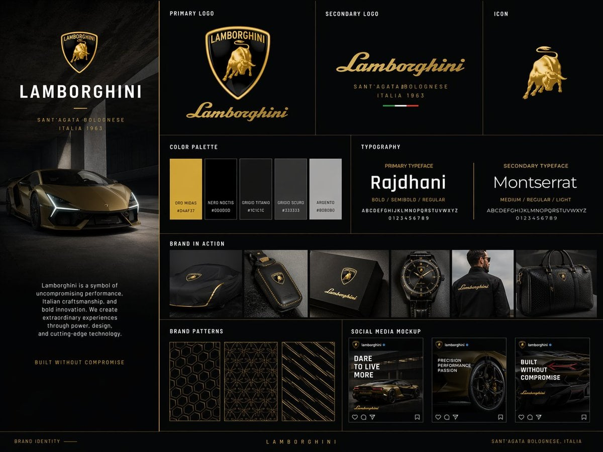 Whisk AI (whisk-ai.co) prompt example: Professional brand identity board
