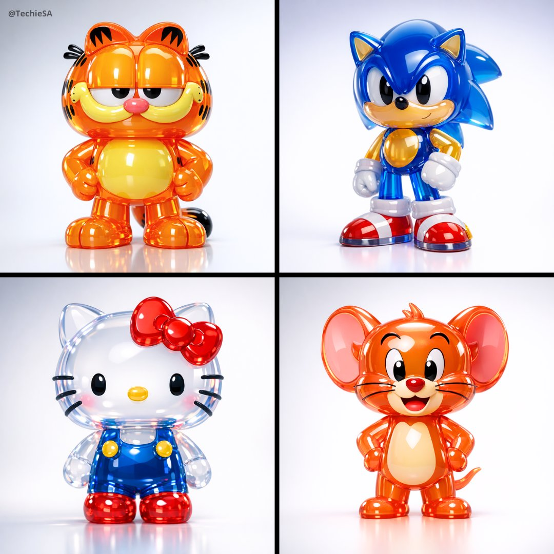 Whisk AI (whisk-ai.co) prompt example: Collectible translucent vinyl figure