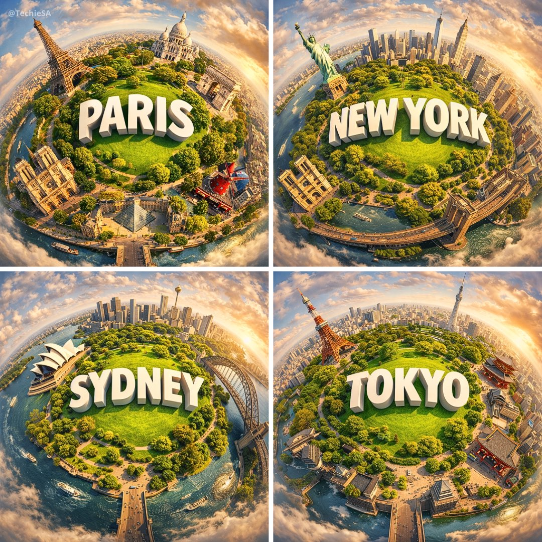 Whisk AI (whisk-ai.co) prompt example: Miniature city planet