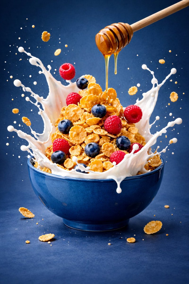 Whisk AI (whisk-ai.co) prompt example: Floating bowl and suspended ingredients