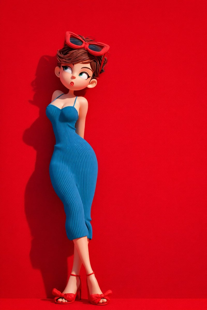 Whisk AI (whisk-ai.co) prompt example: Sculptural 3D character render